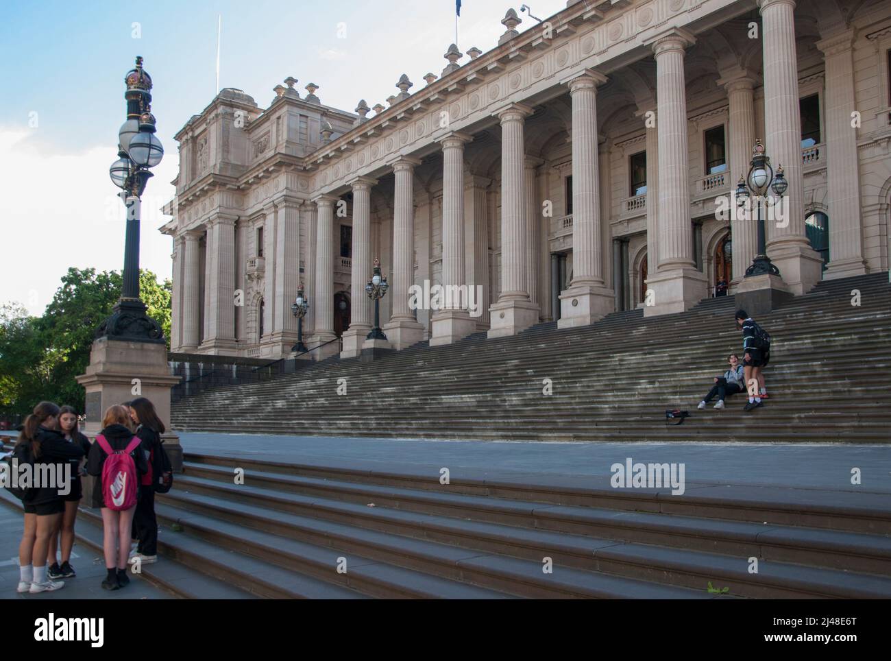 Victorian State Parliament on Spring Street, Melbourne Stock Photo
