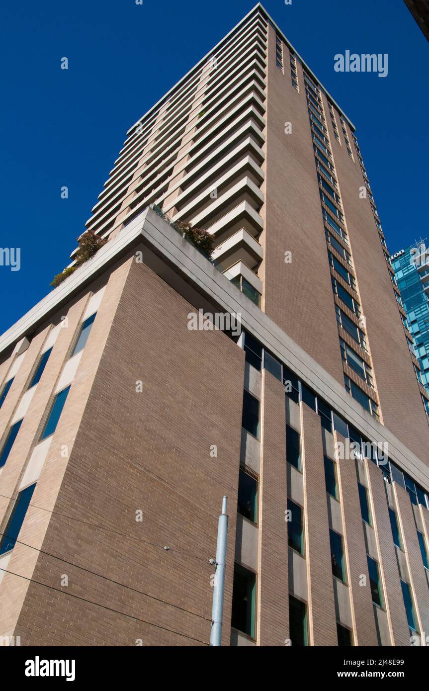 99 Spring Street, a residential tower constructed in 1971, Melbourne, Australia Stock Photo