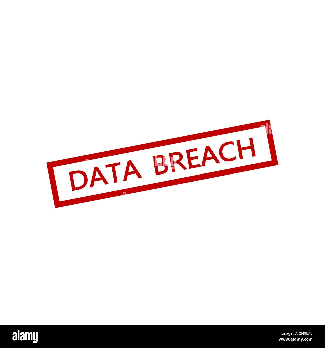 DATA BREACH red Rubber Stamp on white background. Vector illustration Stock Vector