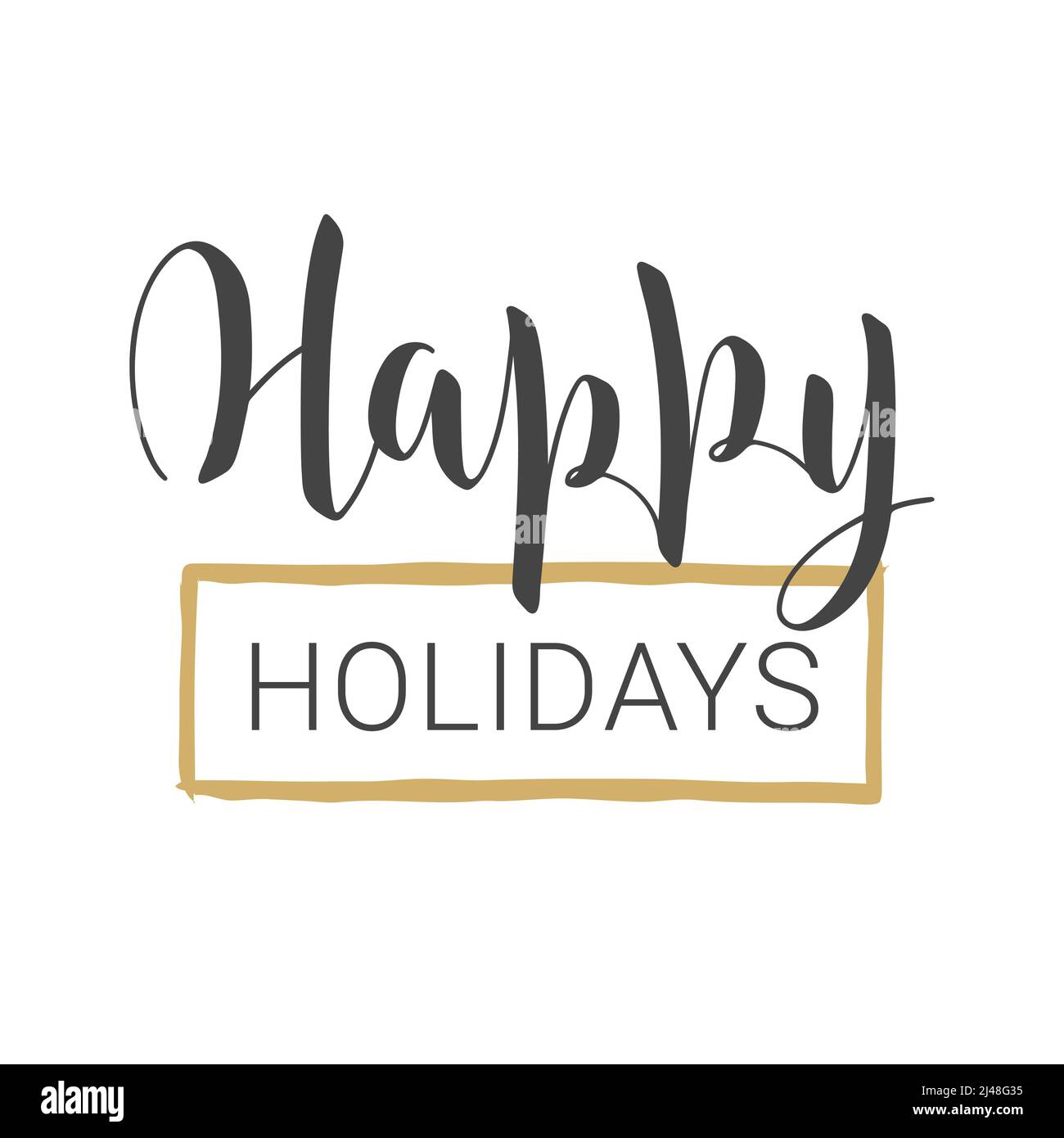 Vector illustration. Handwritten lettering of Happy Holidays. Template ...