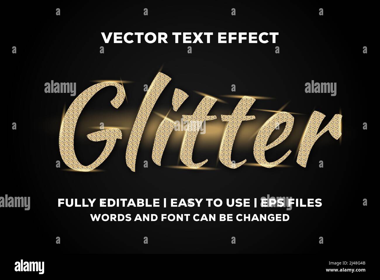 golden glitter text effect fully editable Stock Vector Image & Art Alamy