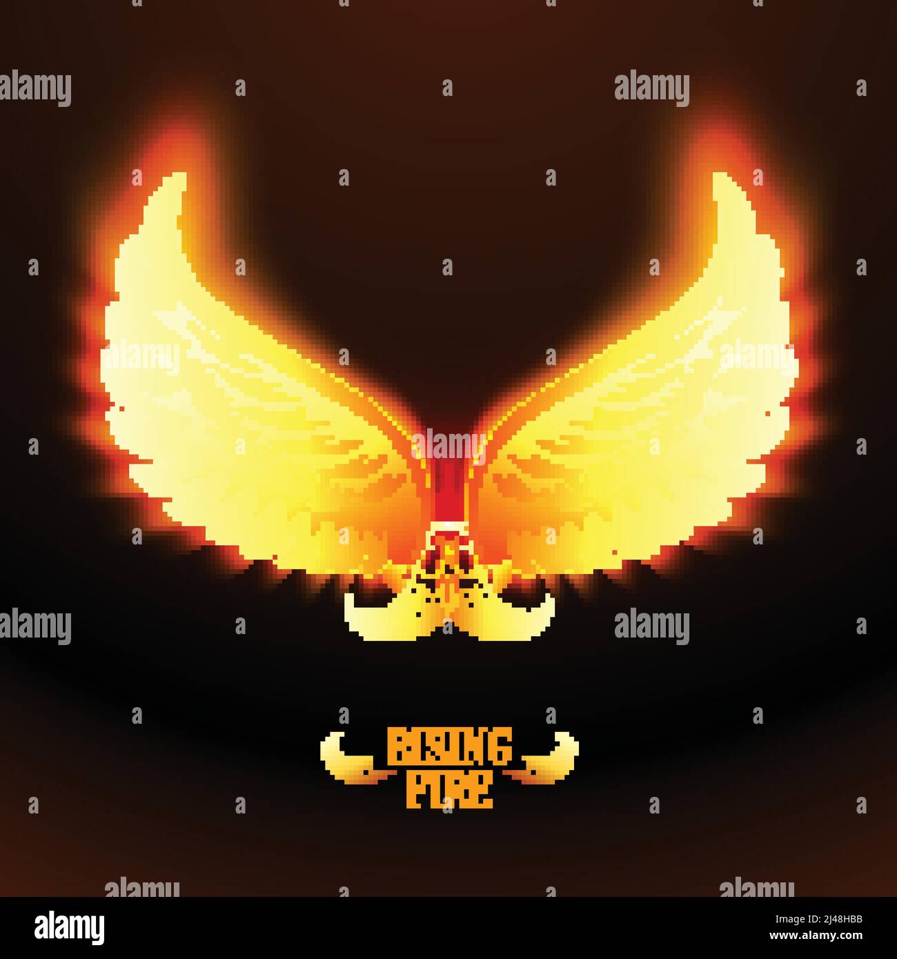 Bright glowing fire angel wings vector illustration Stock Vector