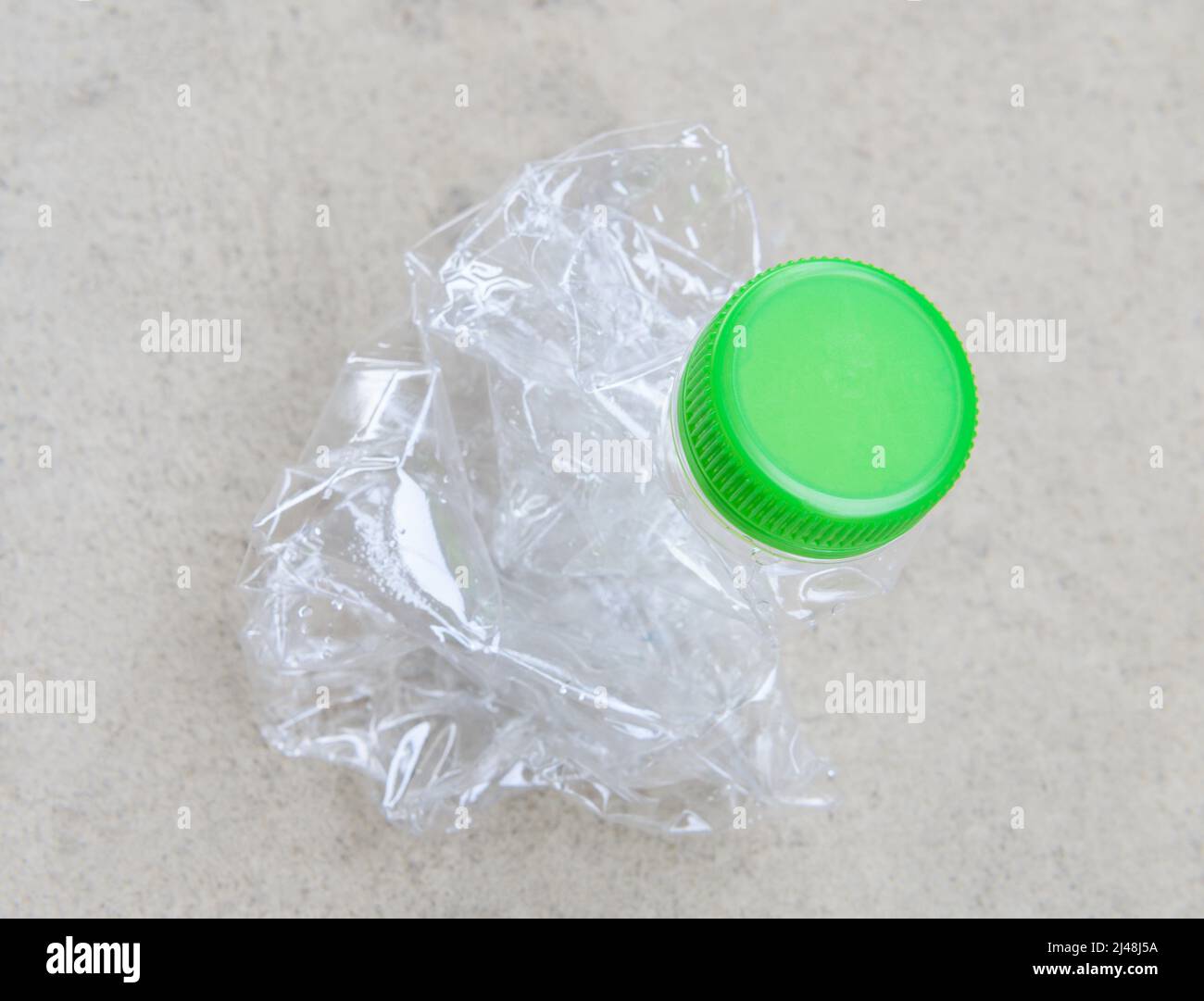 Crushed plastic mineral water bottle Stock Photo