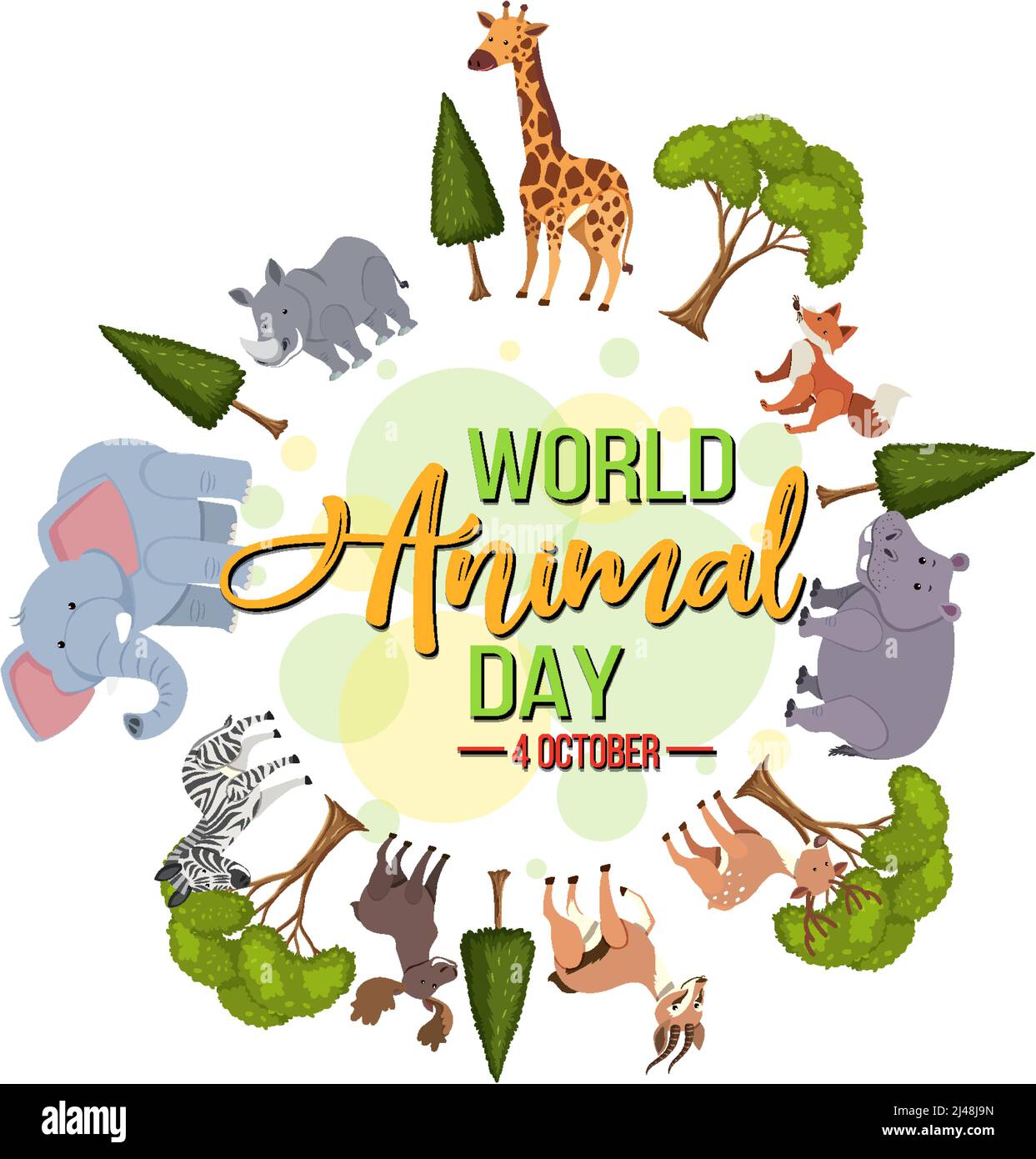 World Animal Day banner with wild animals standing on earth illustration  Stock Vector Image & Art - Alamy