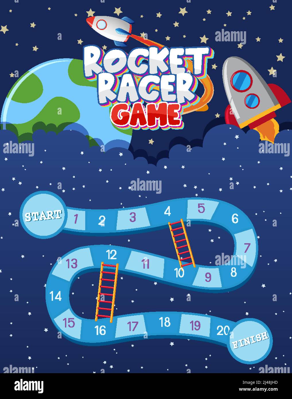 Game template with space theme background illustration Stock Vector ...