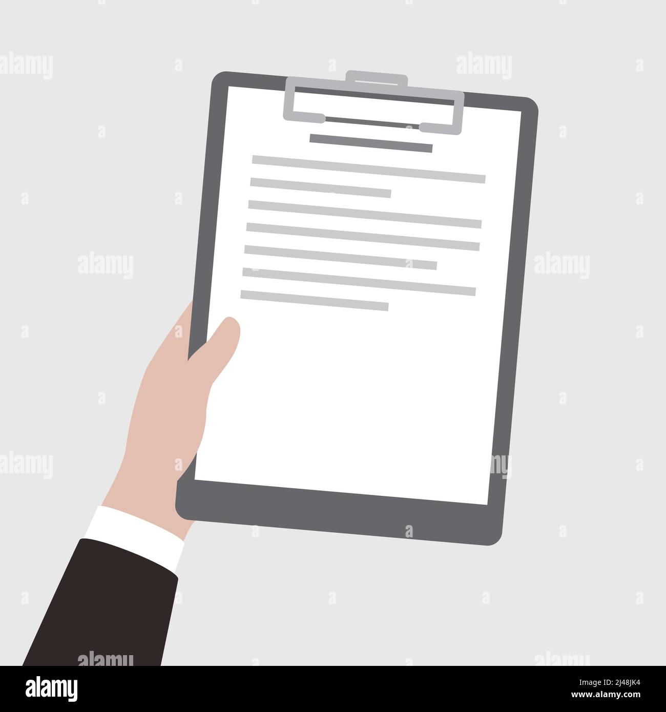 Businessman holding the paper folder, vector illustration Stock Vector