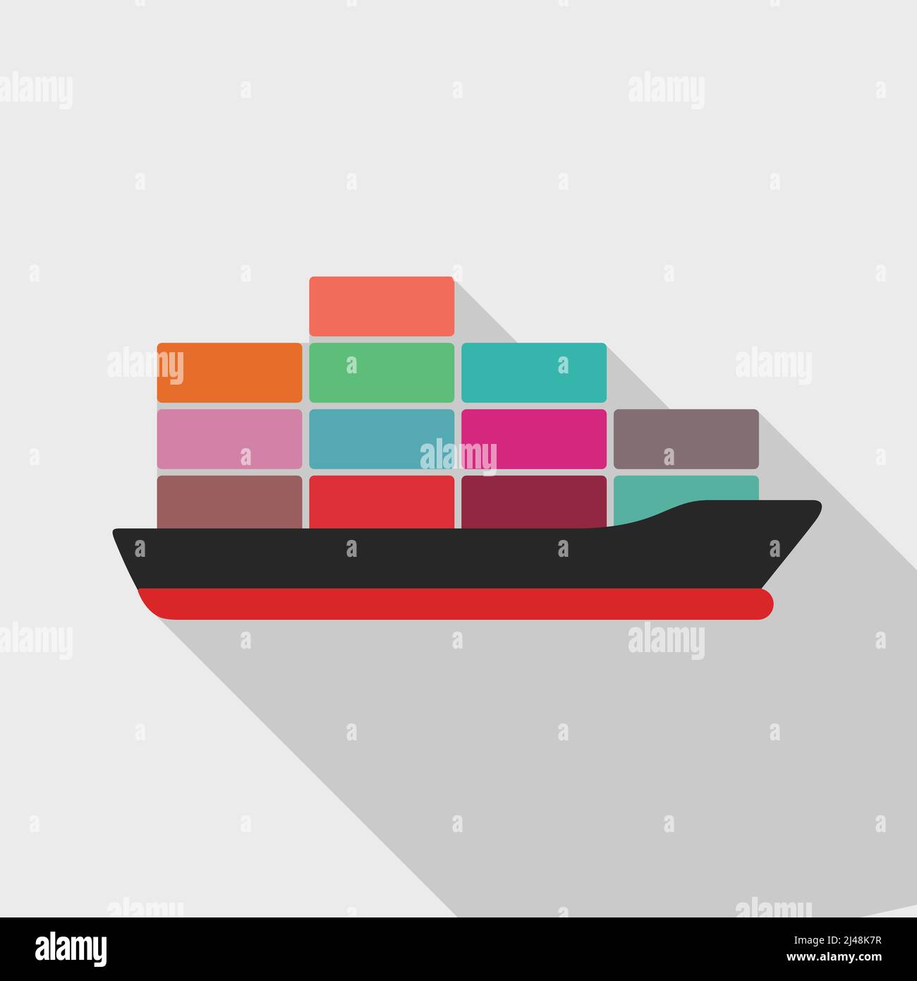 Flat illustration cargo ship hi-res stock photography and images - Alamy