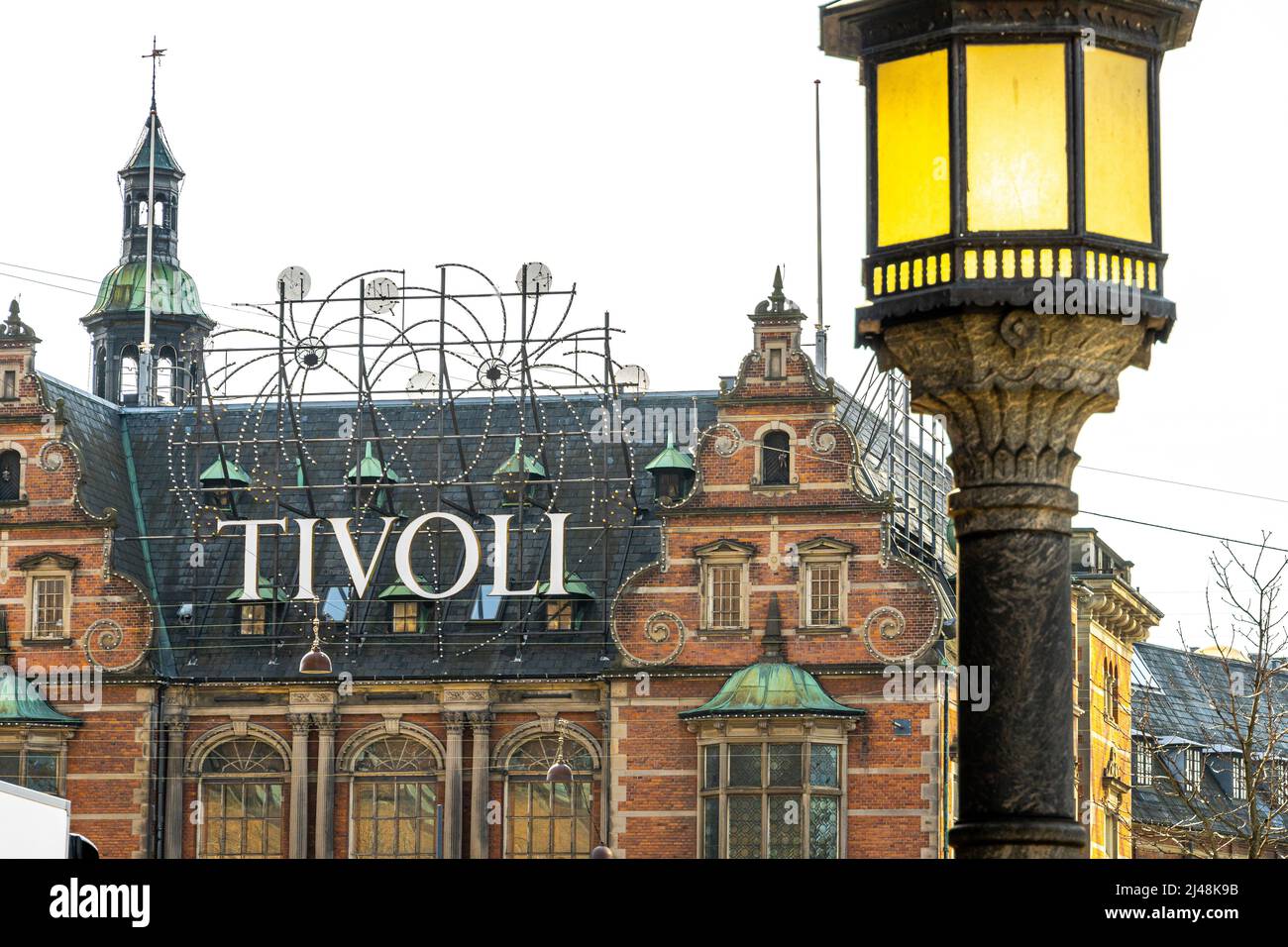 The facade of the Hans Christian Andersen Castle in the Tivoli gardens. Copenhagen, Denmark, Europe Stock Photo
