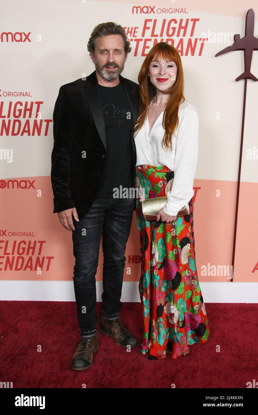 Rob Benedict and Ruth Connell attend the Los Angeles Season 2 Premiere of  the HBO Max Original Series "The Flight Attendant" at Pacific Design Center  on April 12, 2022 in West Hollywood,