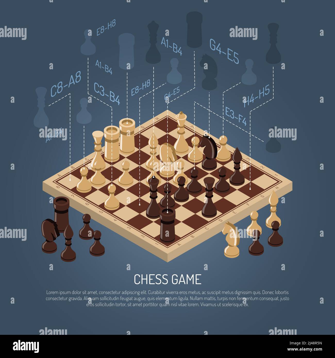 Worlds great chess games byrne - fischer Vector Image