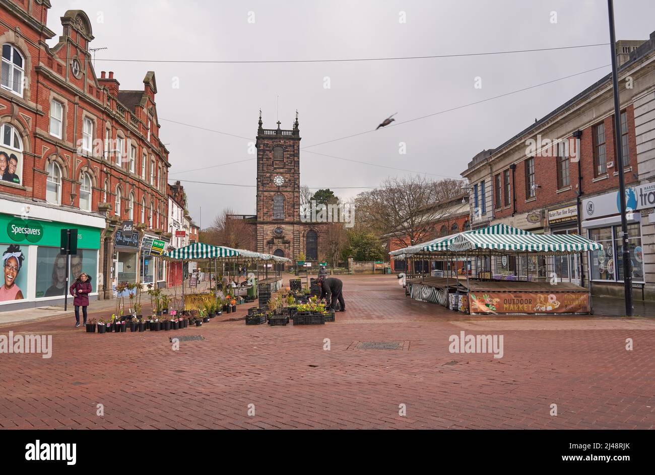 Quiet market place in Burton on Trent, UK Stock Photo Alamy