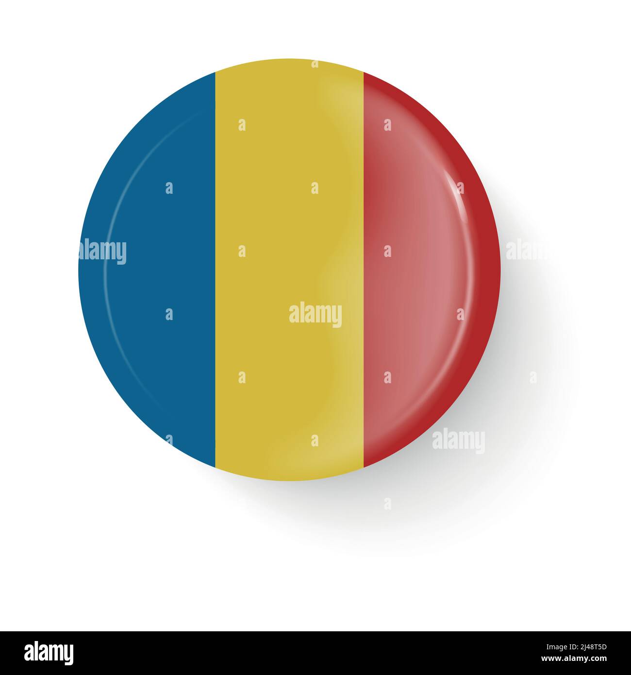Romania flag round icon hi-res stock photography and images - Alamy