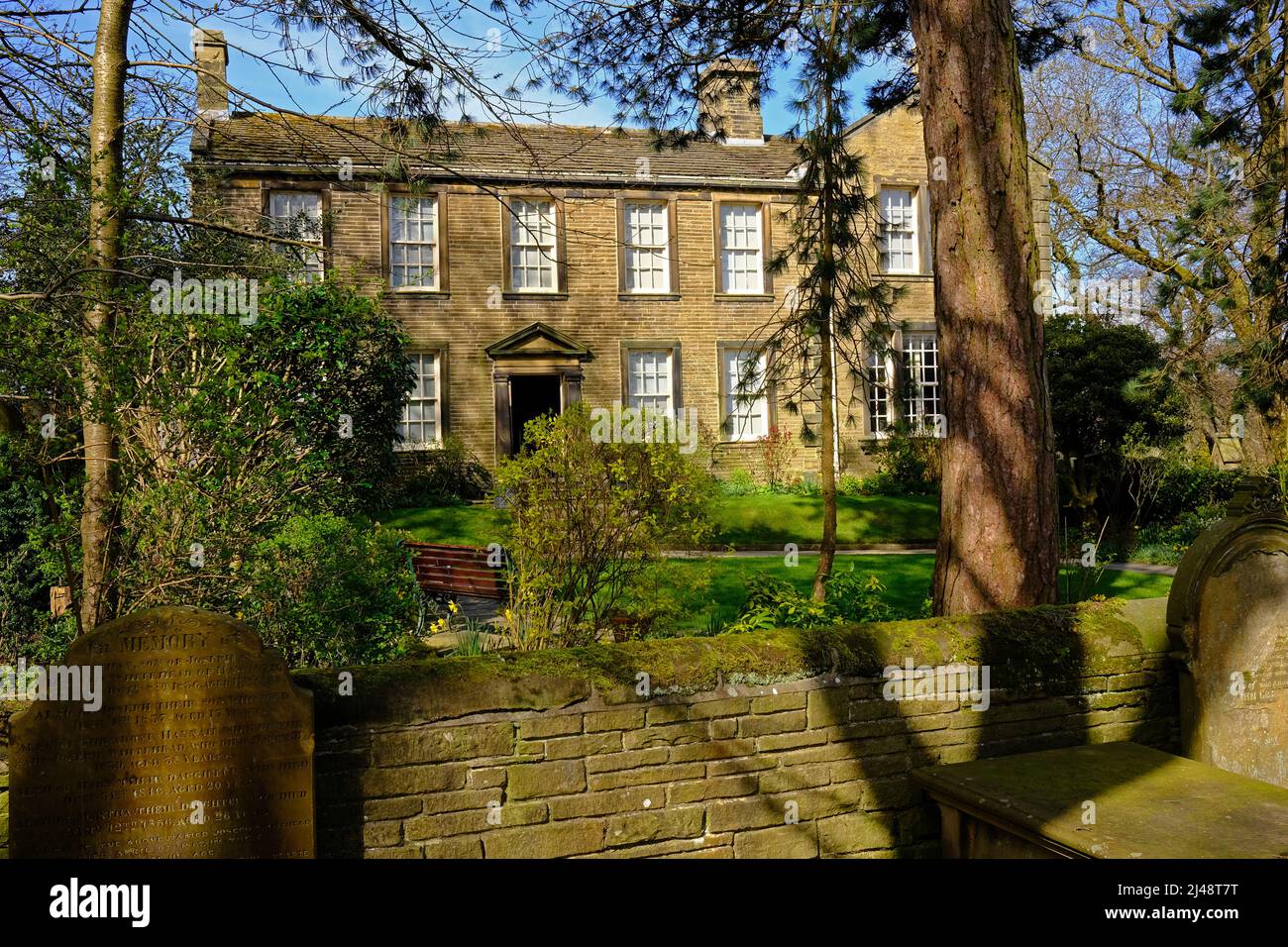 Haworth Parsonage Bronte Museum In Spring West Yorkshire Stock Photo haworth-parsonage-bronte-museum-in-spring-west-yorkshire-stock-photo