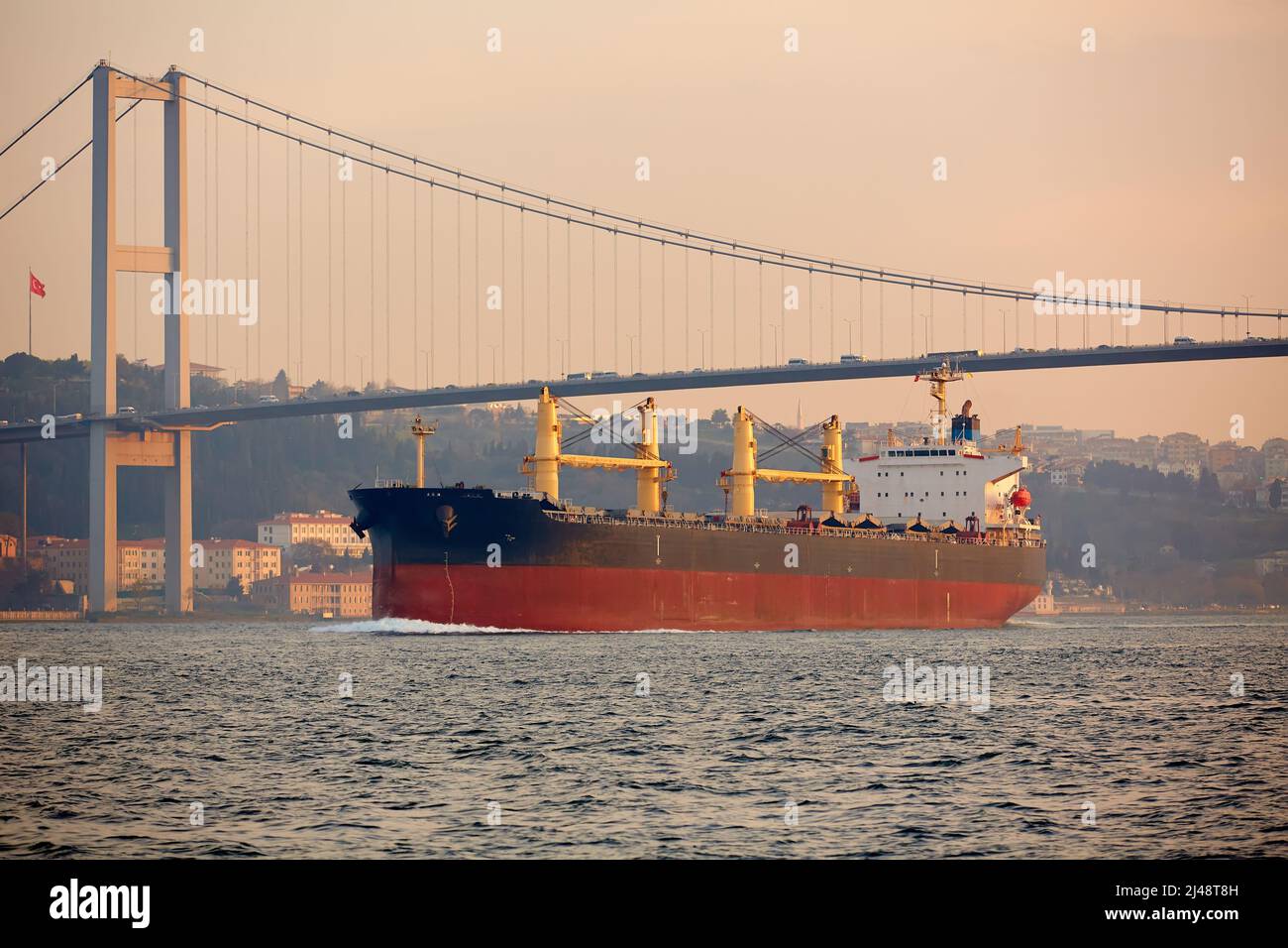 A cargo ship in the Bosphorus, Istanbul, Turkey Stock Photo Alamy