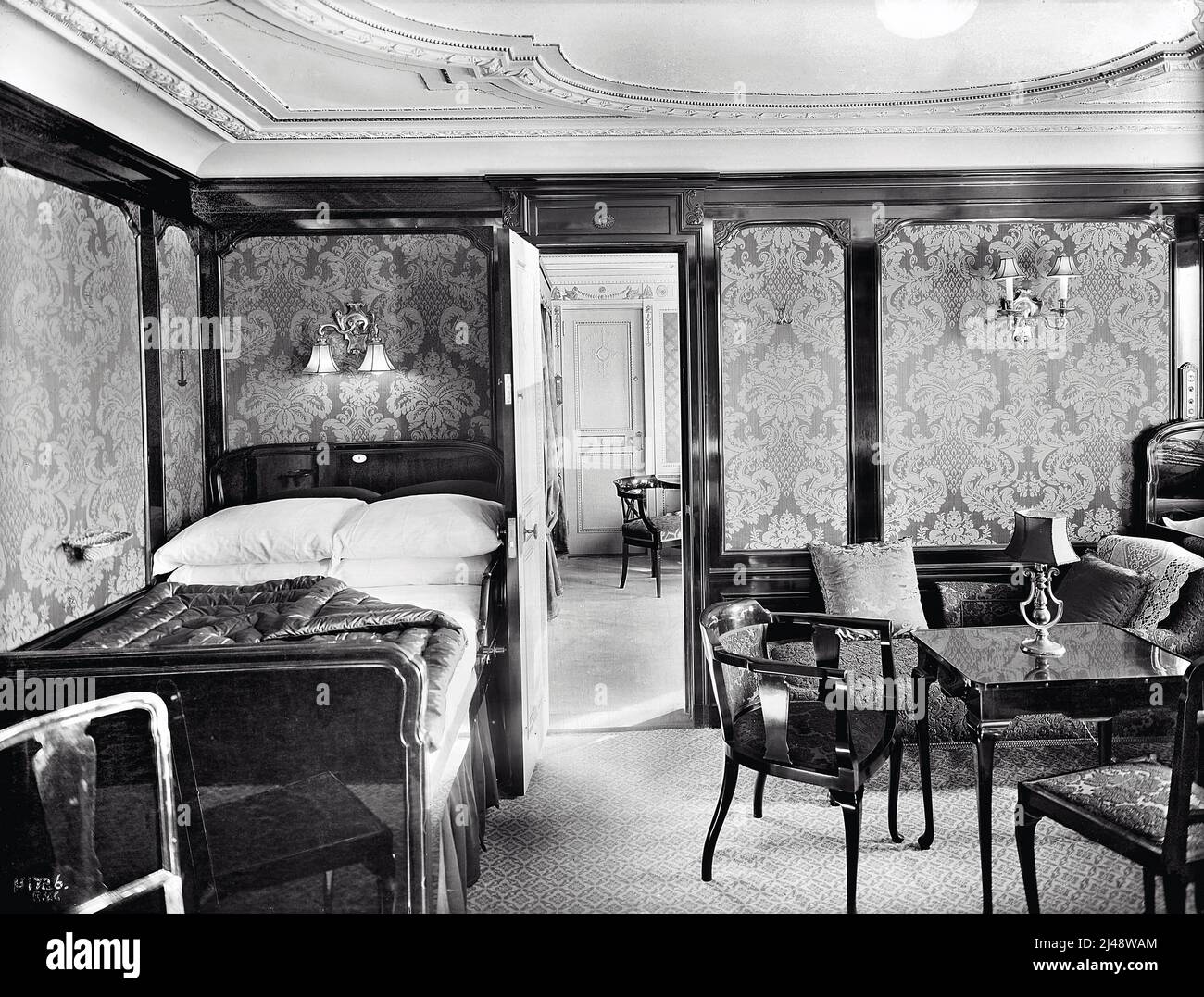 RMS Titanic Titanic's First Class stateroom B-60 Date between circa ...