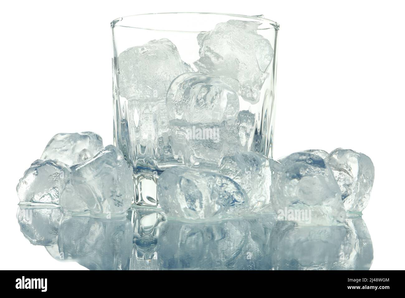 Glass with ice isolated on white background Stock Photo - Alamy