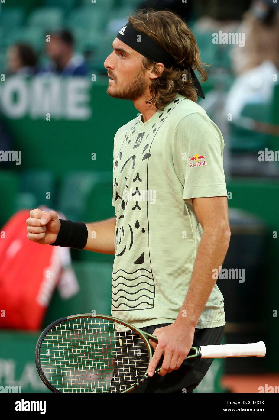 France, 12/04/2022, Stefanos Tsitsipas of Greece during day 3 of the Rolex  Monte-Carlo Masters 2022, an ATP Masters 1000 tennis tournament on April  12, 2022, held at the Monte-Carlo Country Club in