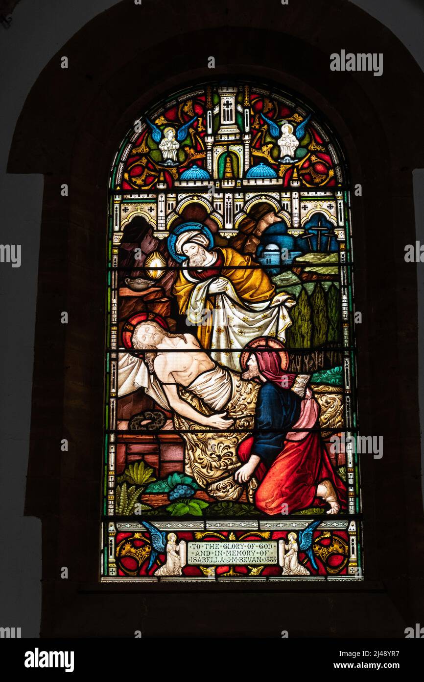 Stained glass window in the AngloSaxon church of All Saints, Brixworth