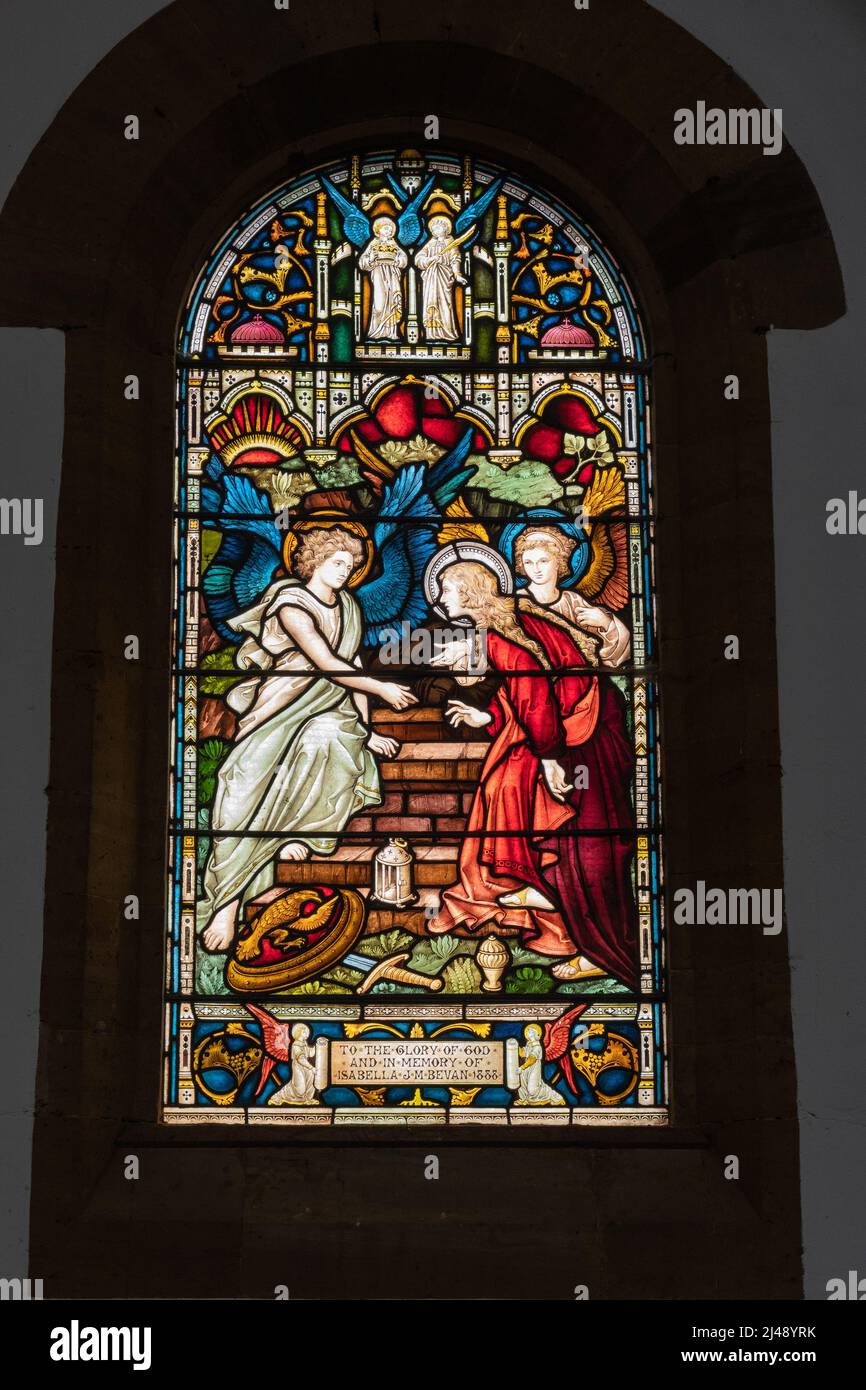 Stained glass window in the AngloSaxon church of All Saints, Brixworth