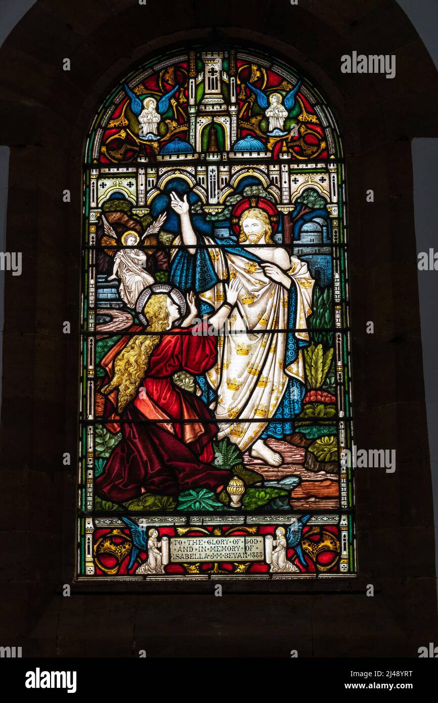 Stained glass window in the AngloSaxon church of All Saints, Brixworth
