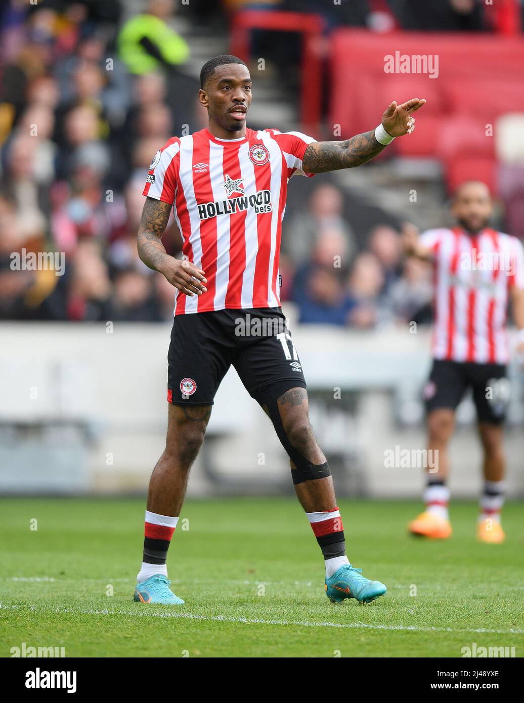 10 April 2022 - Brentford v West Ham United - Premier League - Brentford Community Stadium  Brentford's Ivan Toney during the match against West Ham P Stock Photo