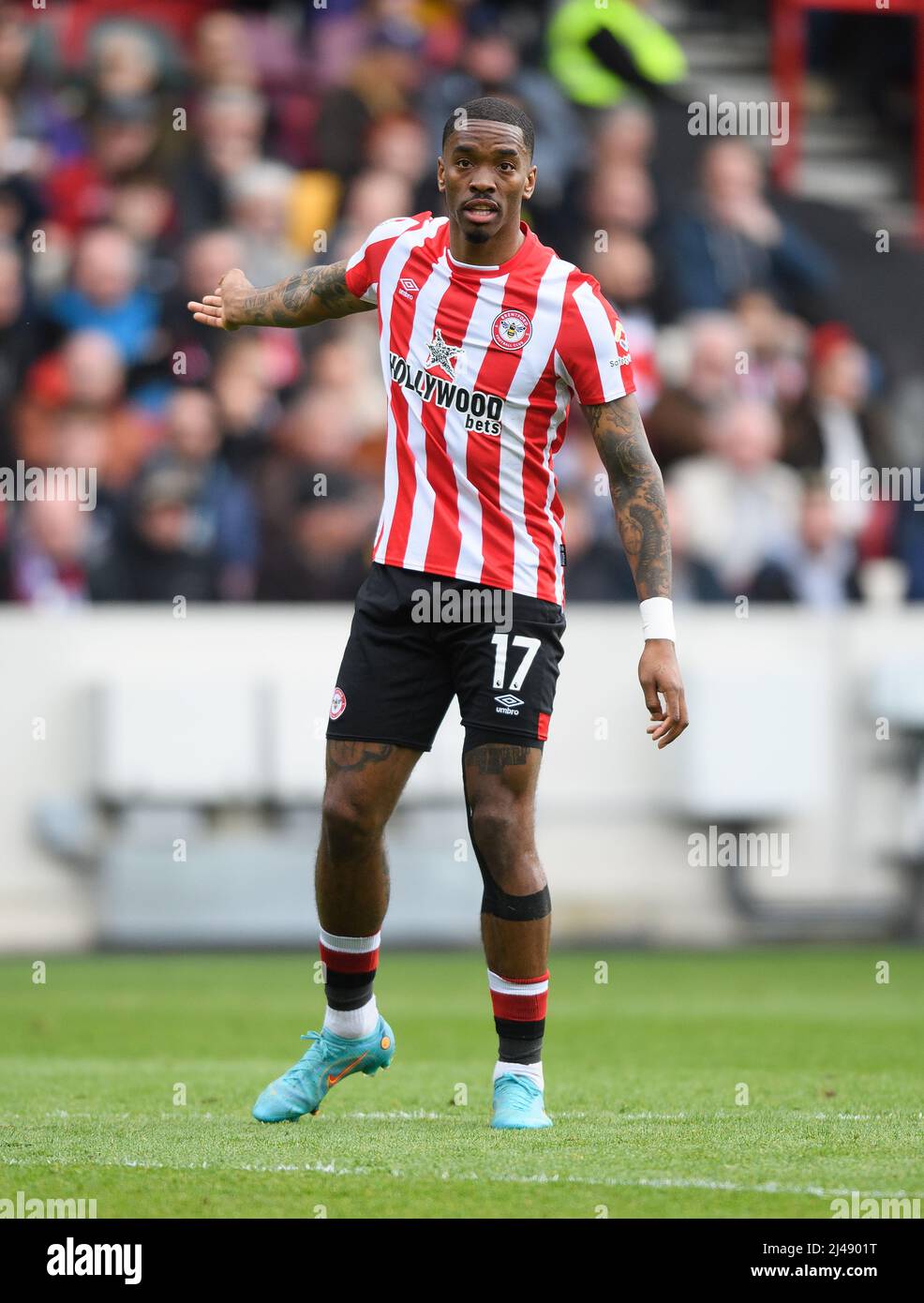 10 April 2022 - Brentford v West Ham United - Premier League - Brentford Community Stadium  Brentford's Ivan Toney during the match against West Ham P Stock Photo