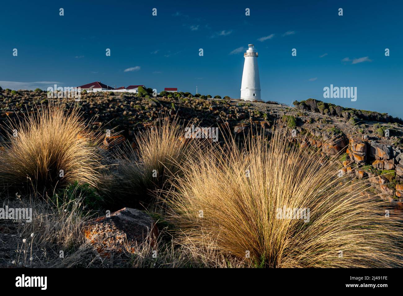Famous Cape Willoughby Lighthouse on Kangaroo Island. Stock Photo