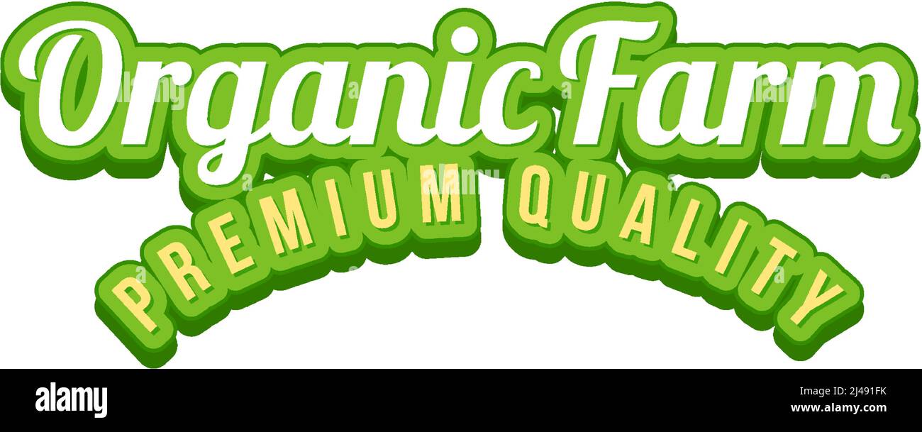 Logo design with words organic farm illustration Stock Vector Image ...
