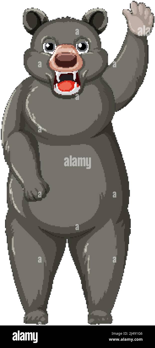 A big black brown bear on white background illustration Stock Vector ...