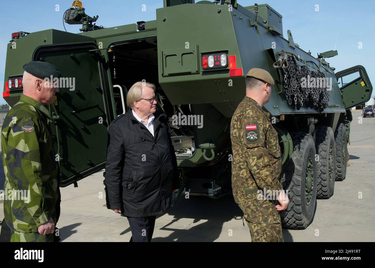 Swedish Defence Minister Peter Hultqvist visits military base in Adazi,  Latvia April 13, 2022. REUTERS/Ints Kalnins Stock Photo - Alamy
