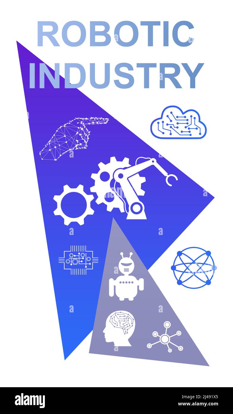 Robotic industry concept drawn on a white background Stock Photo