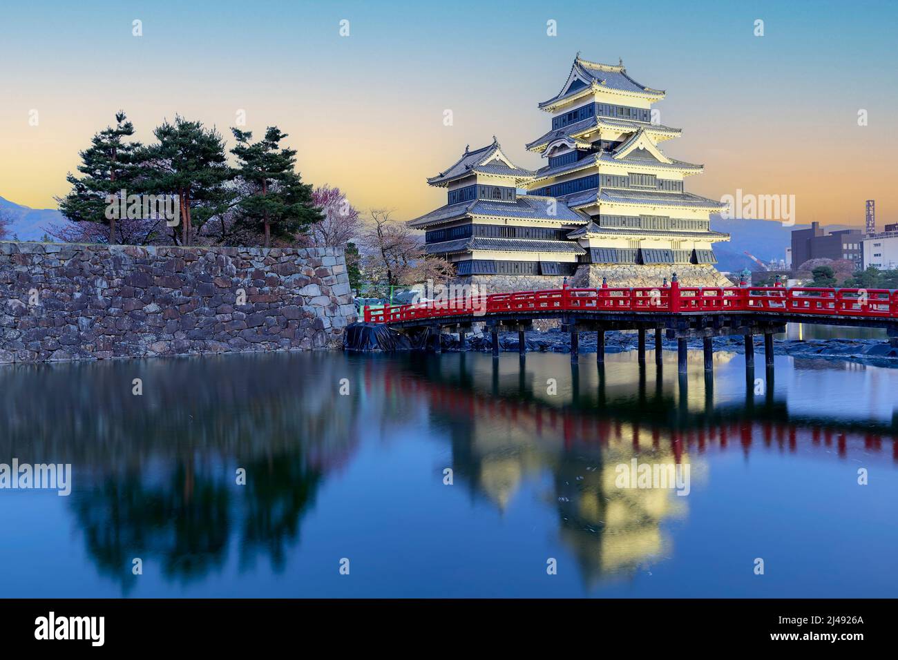 Japan. Matsumoto Castle at sunset Stock Photo Alamy