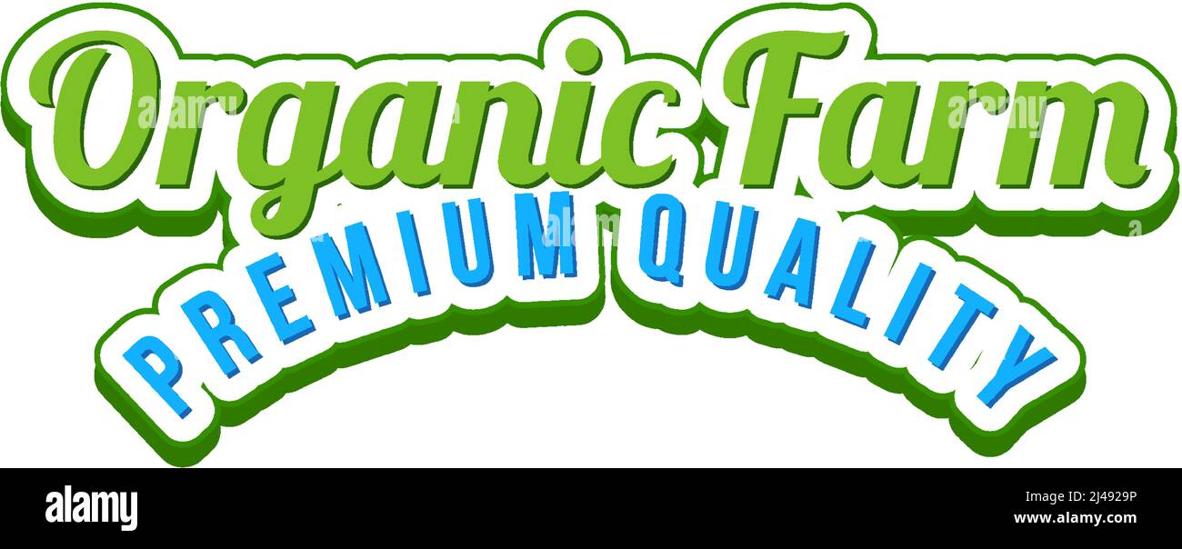 Logo design with word organic farm illustration Stock Vector Image ...