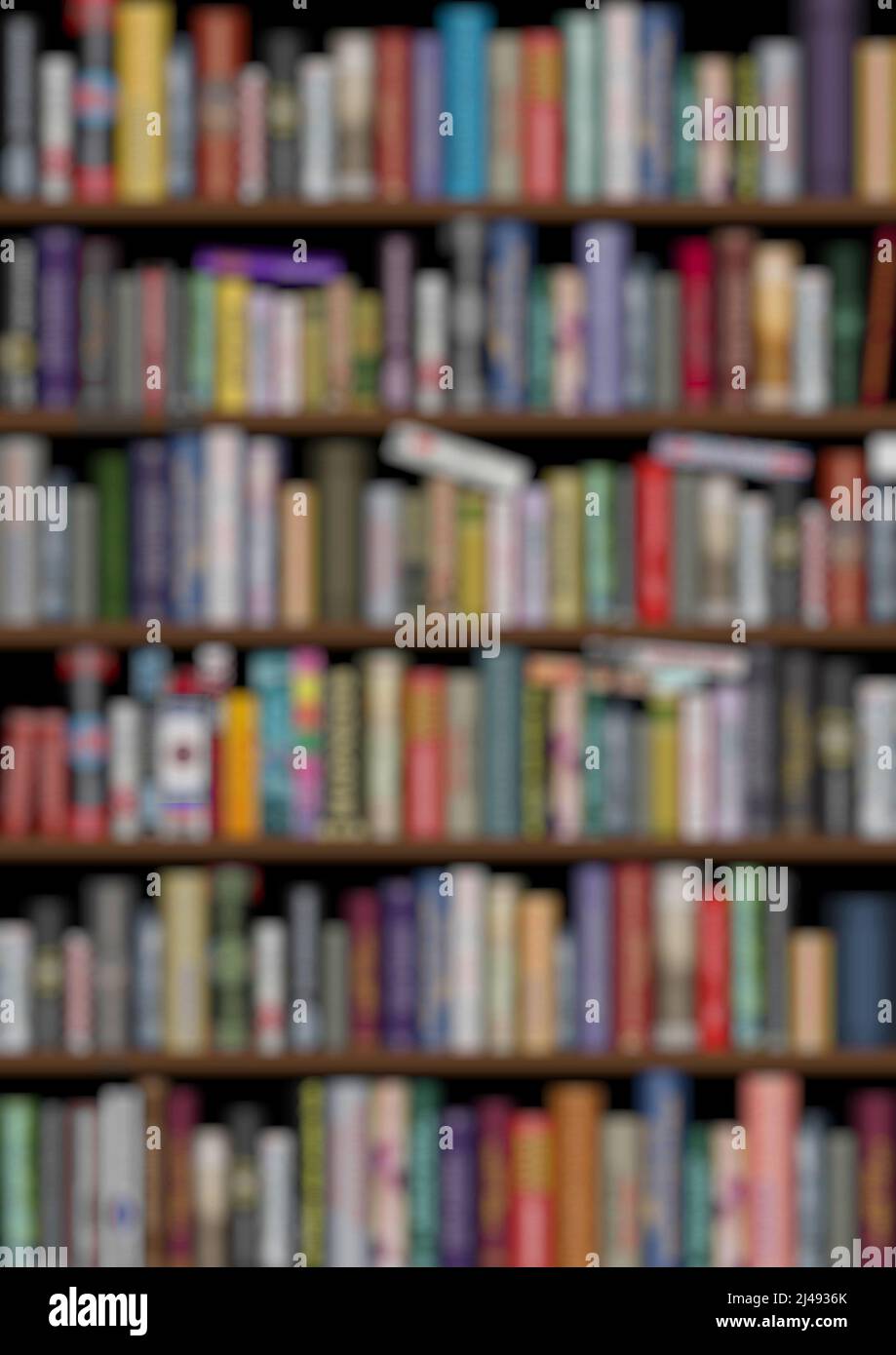 Bookshelf, blurred as background Stock Photo Alamy