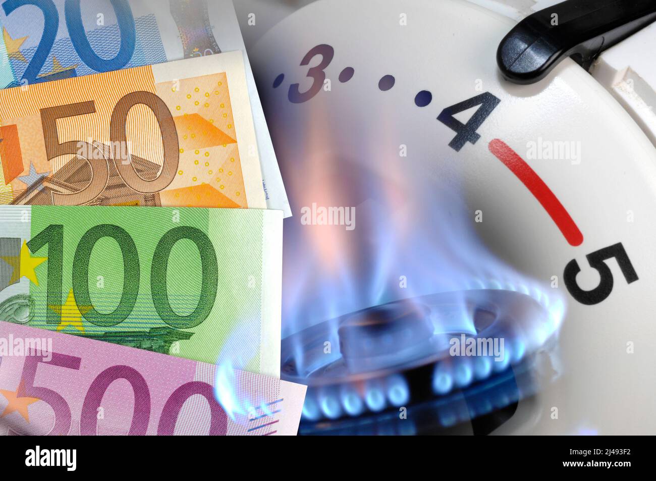 costs for heating with gas Stock Photo