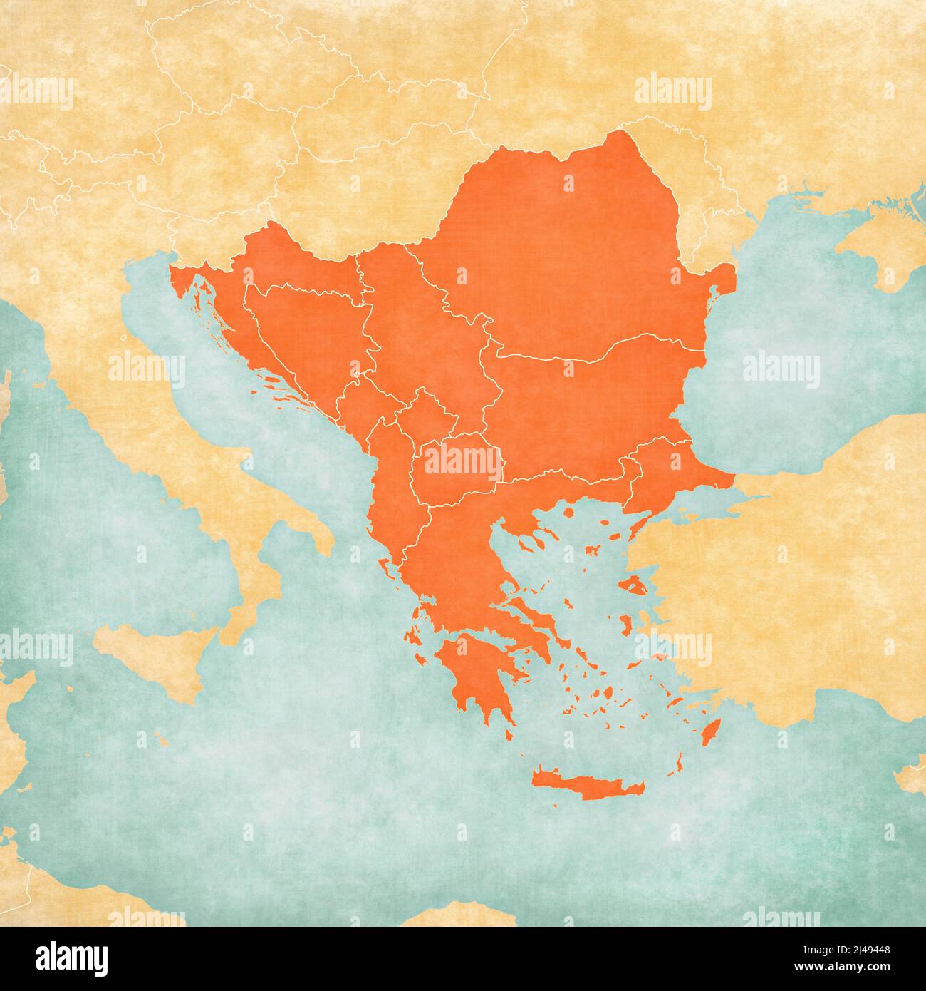 The Balkans On A Map Balkans Map High Resolution Stock Photography And Images - Alamy