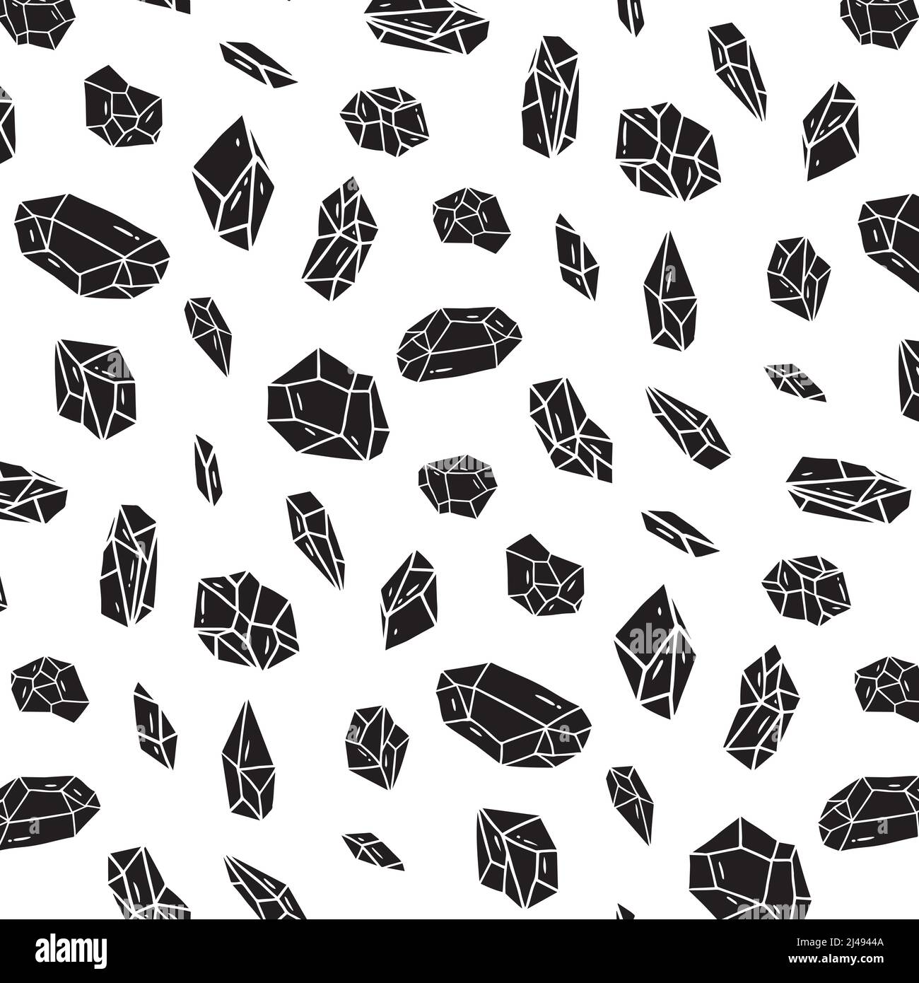 Vector illustration of black crystal pattern on white background ...