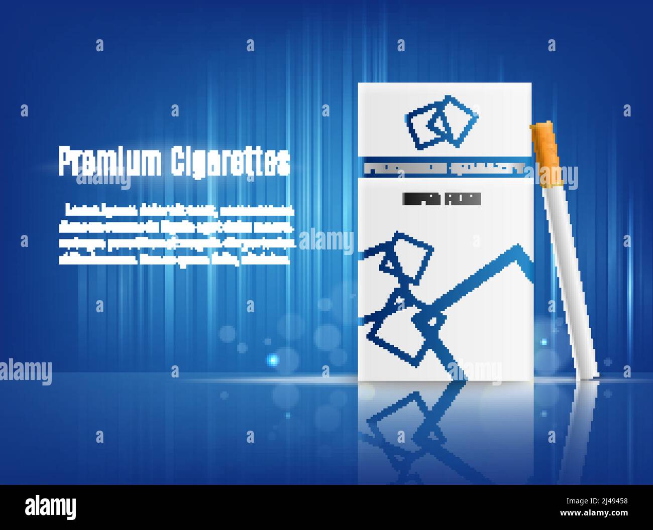 Premium cigarettes realistic composition advertisement poster with