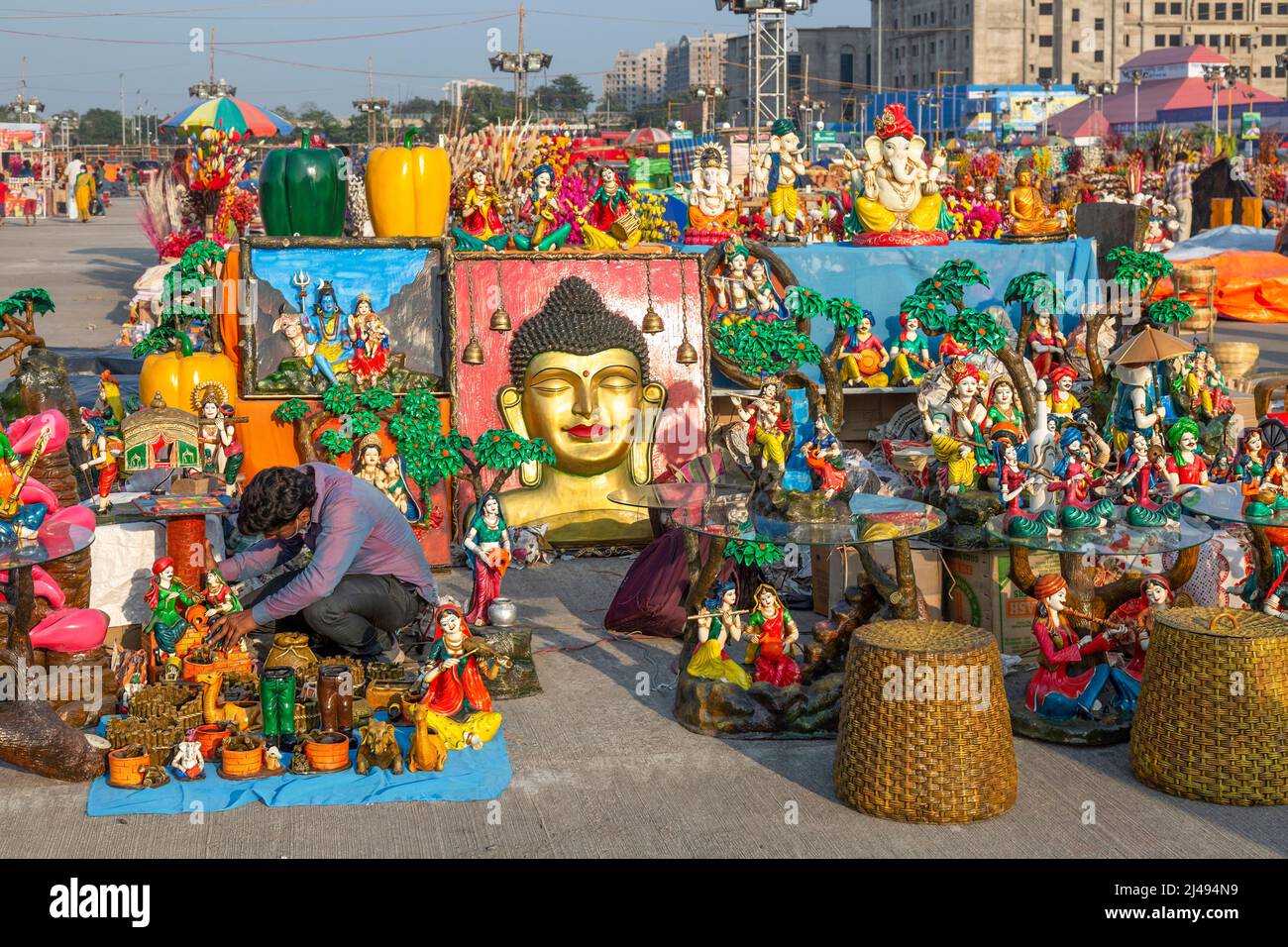 Beautiful handicrafts and home decorative items on display for sale at