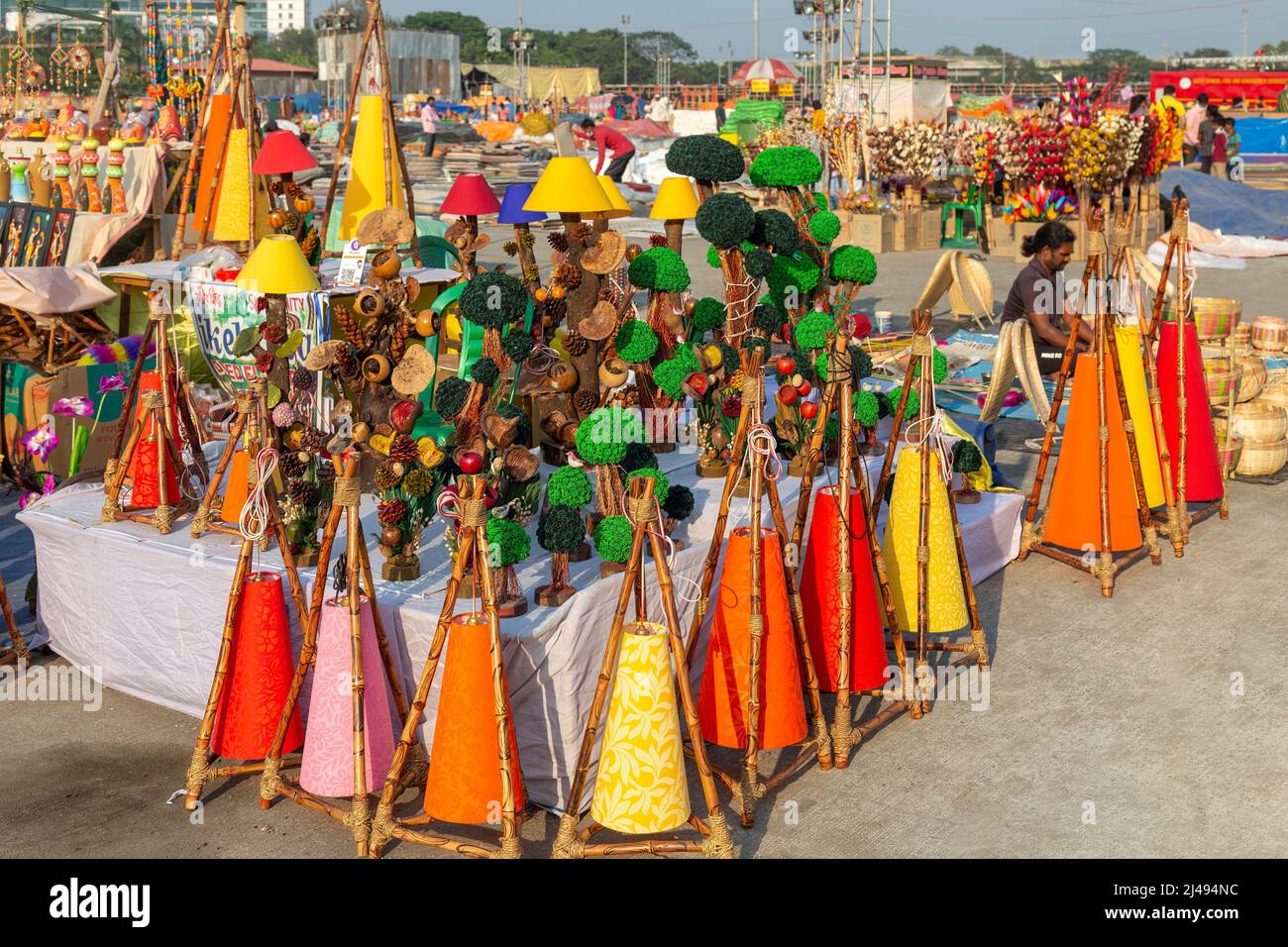 Beautiful handicrafts and home decorative items on display for sale at