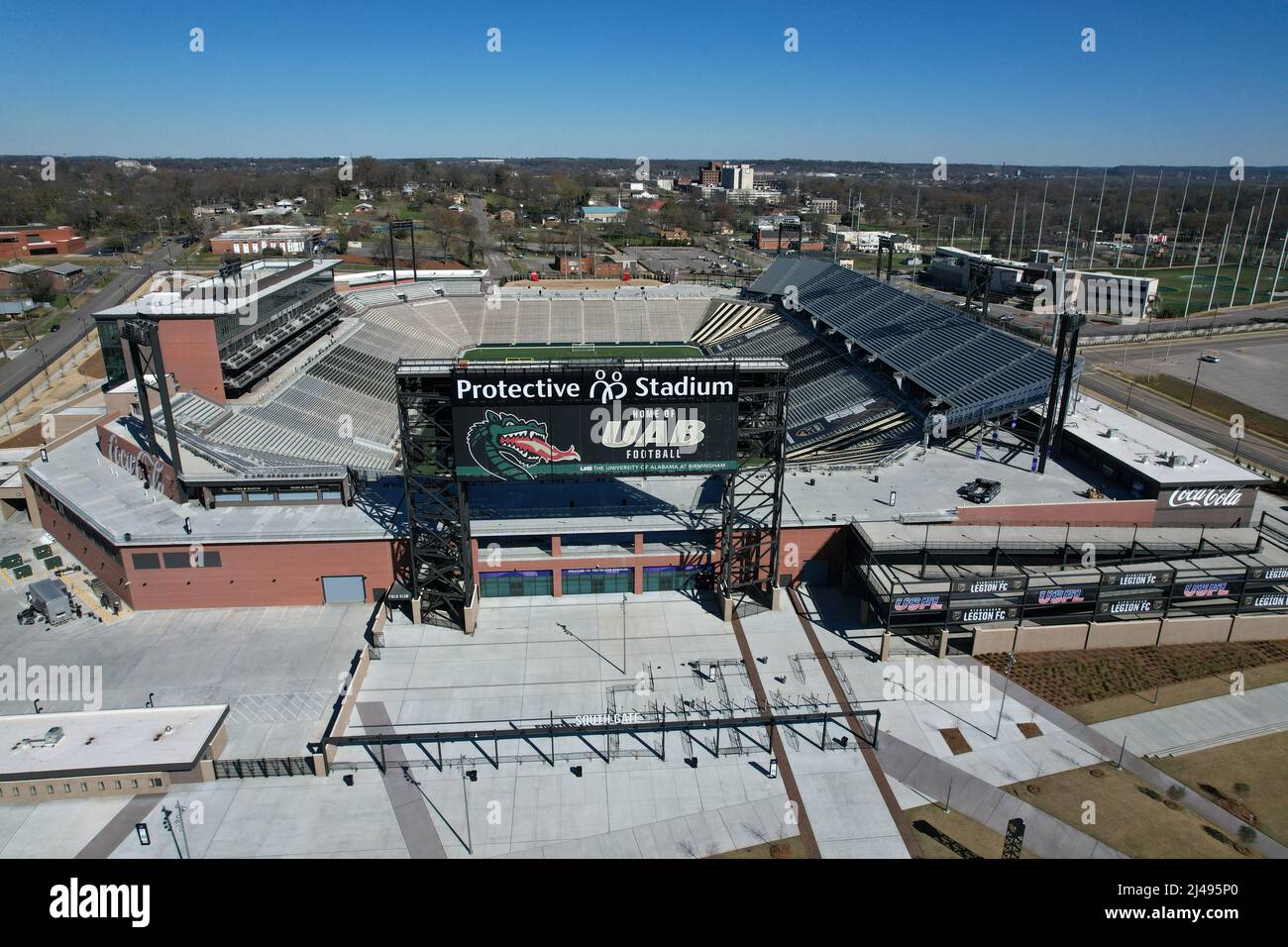 An aerial view of Protective Stadium, Sunday, Mar. 13, 2022, in