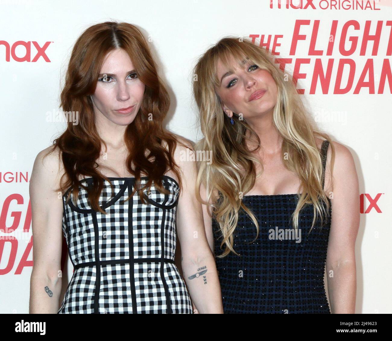 LOS ANGELES APR 11 Zosia Mamet, Kaley Cuoco at The Flight Attendant