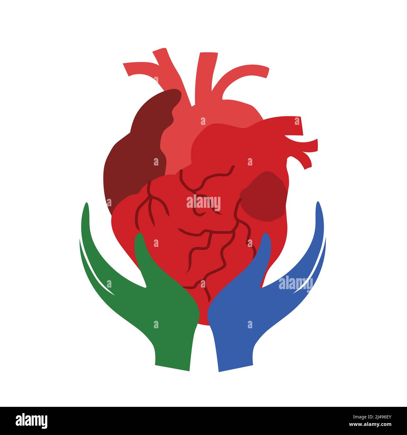 Heart care logo on white background Stock Vector Image & Art - Alamy