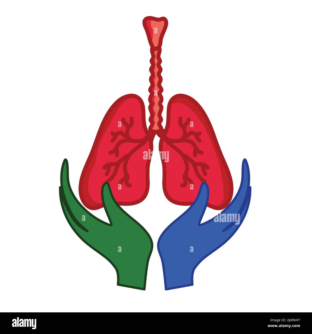 Human lungs care vector isolated on white background Stock Vector Image ...