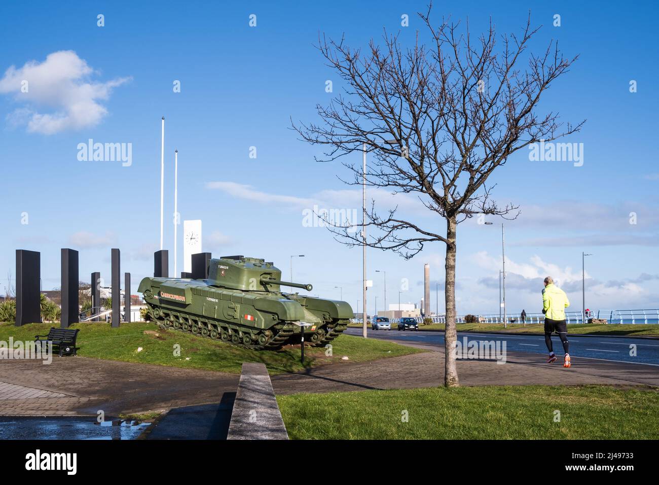 Restored Churchill Tank in Marine Gardens Carrickfergus Co. Antrim