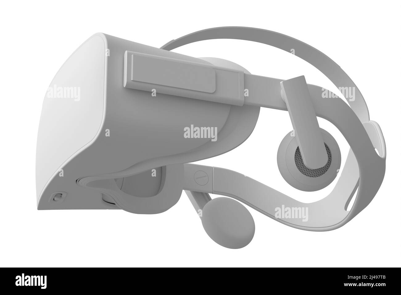 Virtual reality glasses isolated on white monochrome background. 3d