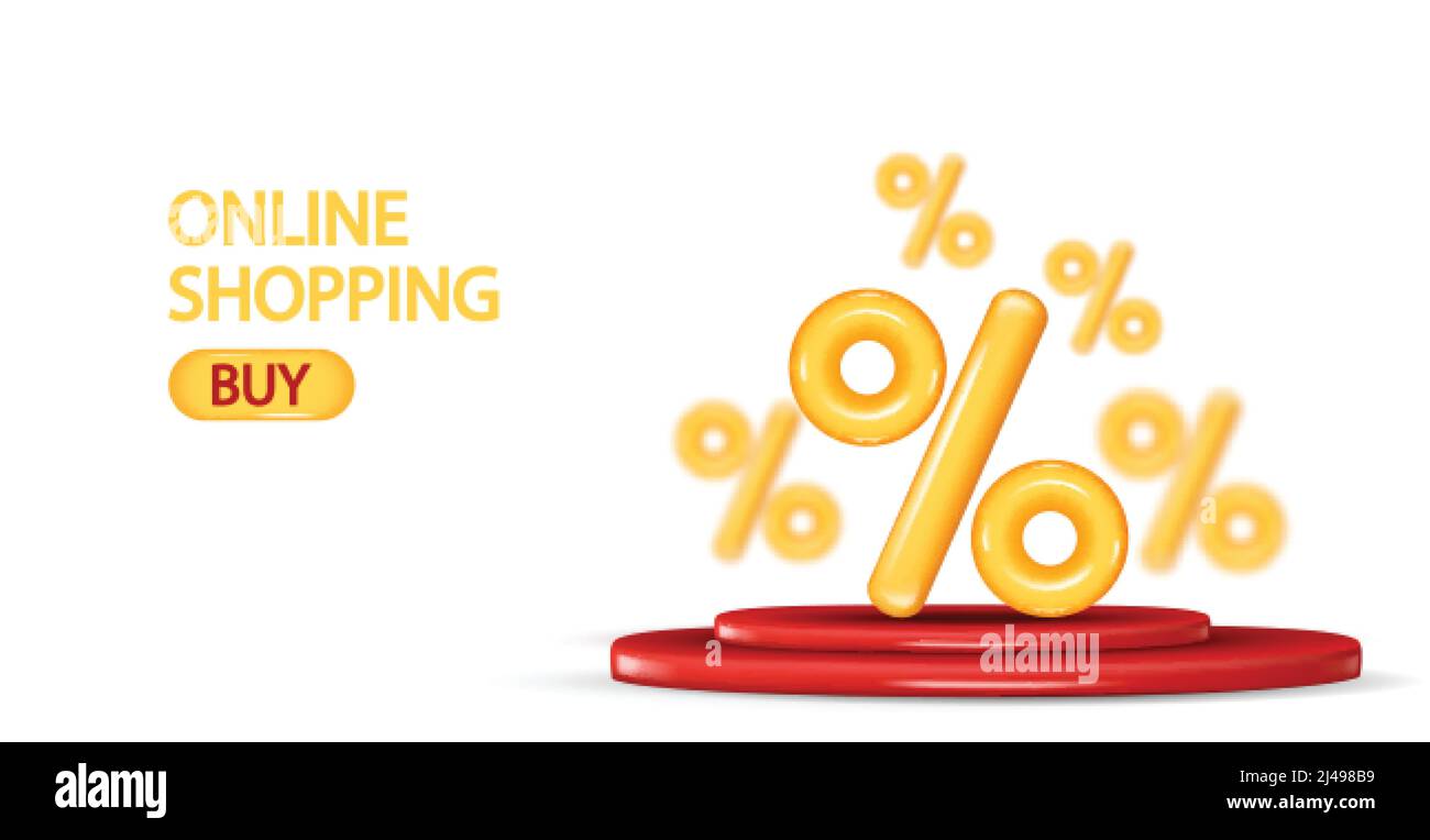 Percent sign. Percentage, discount, sale, promotion concept. 3d vector ...