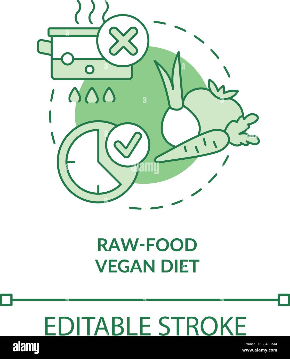 Raw food vegan diet green concept icon Stock Vector Image & Art - Alamy