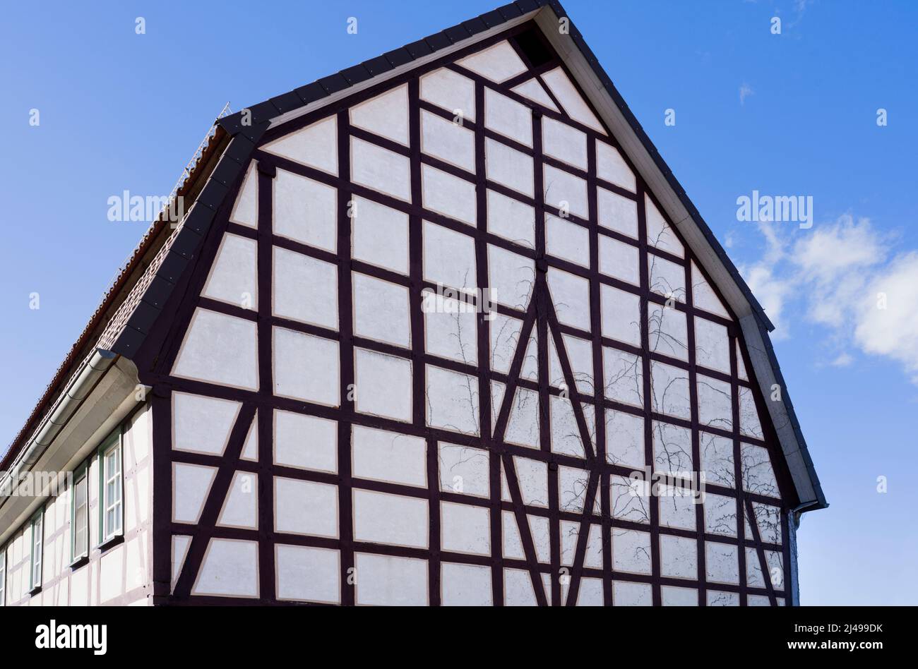 Half-timbered house facade, Germany, Europe Stock Photo