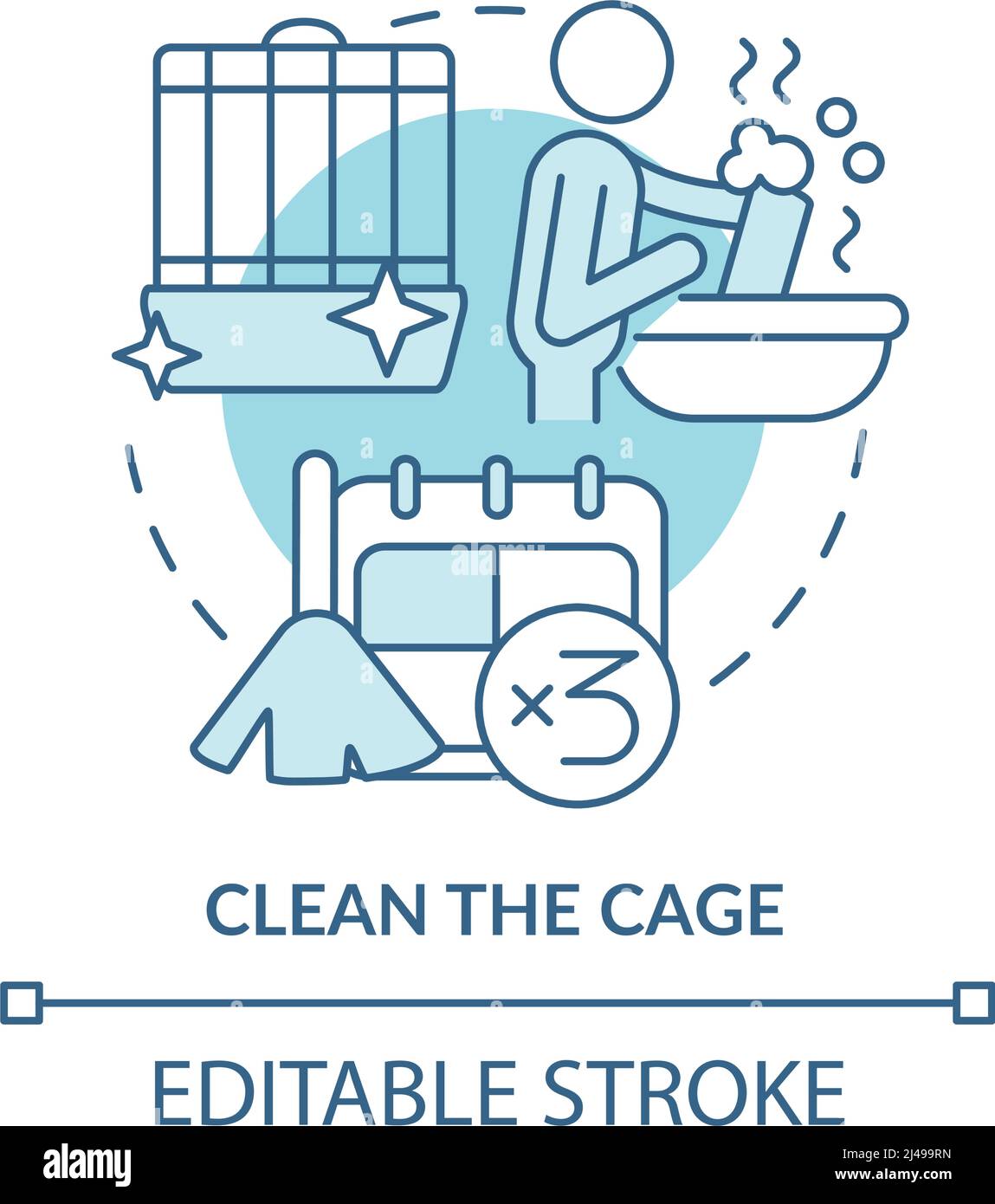 Clean cage turquoise concept icon Stock Vector